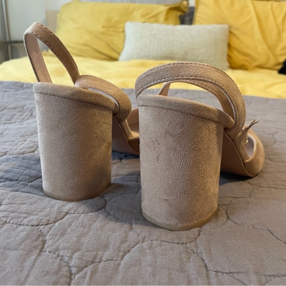 ASOS nude suede heels, wide, size 7.5 - Picture 8 of 13